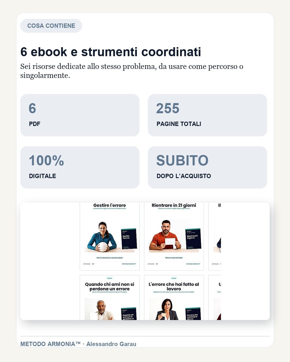 Quello che fai dopo lo sbaglio — Cosa contiene