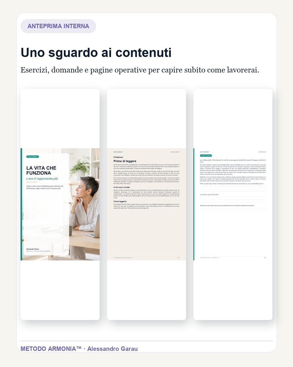 Anteprima di esercizi e pagine operative di La vita che funziona e non ti rappresenta più