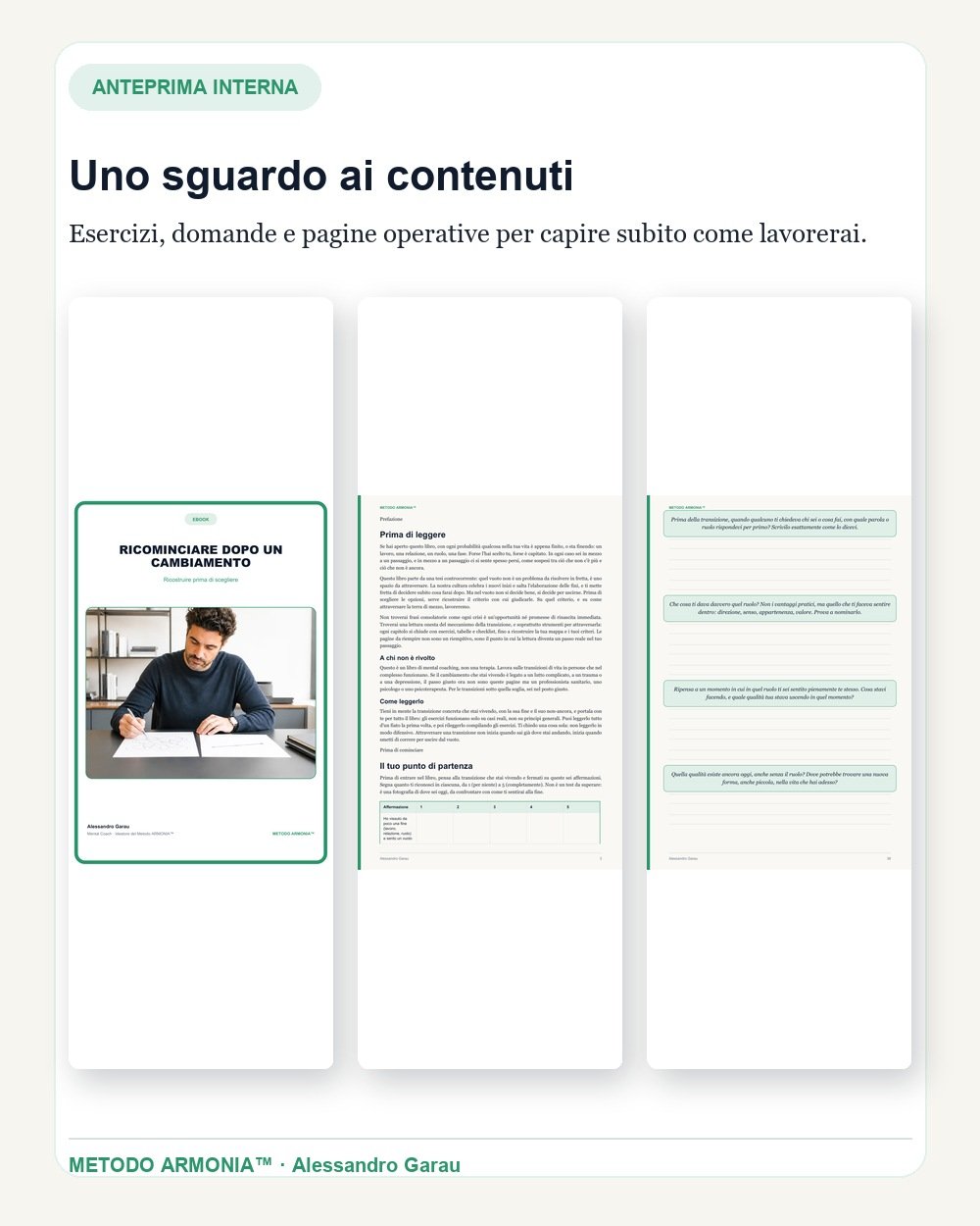 Anteprima di esercizi e pagine operative di Ricominciare dopo un cambiamento