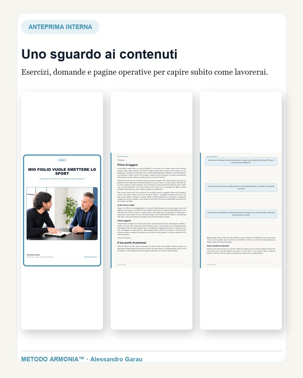 Anteprima di esercizi e pagine operative di Mio figlio vuole smettere lo sport