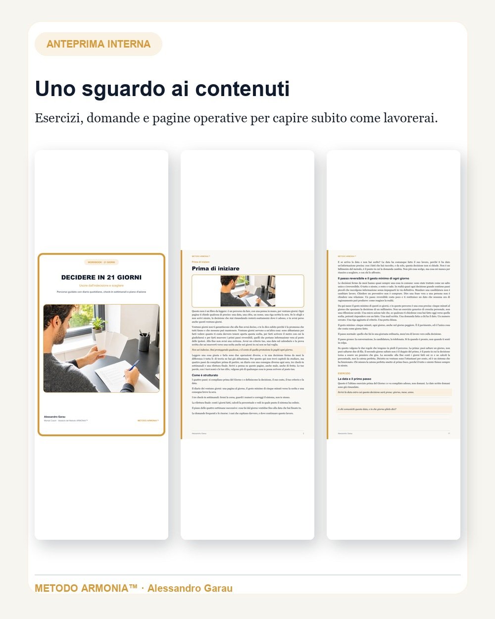 Anteprima di esercizi e pagine operative di Decidere in 21 giorni