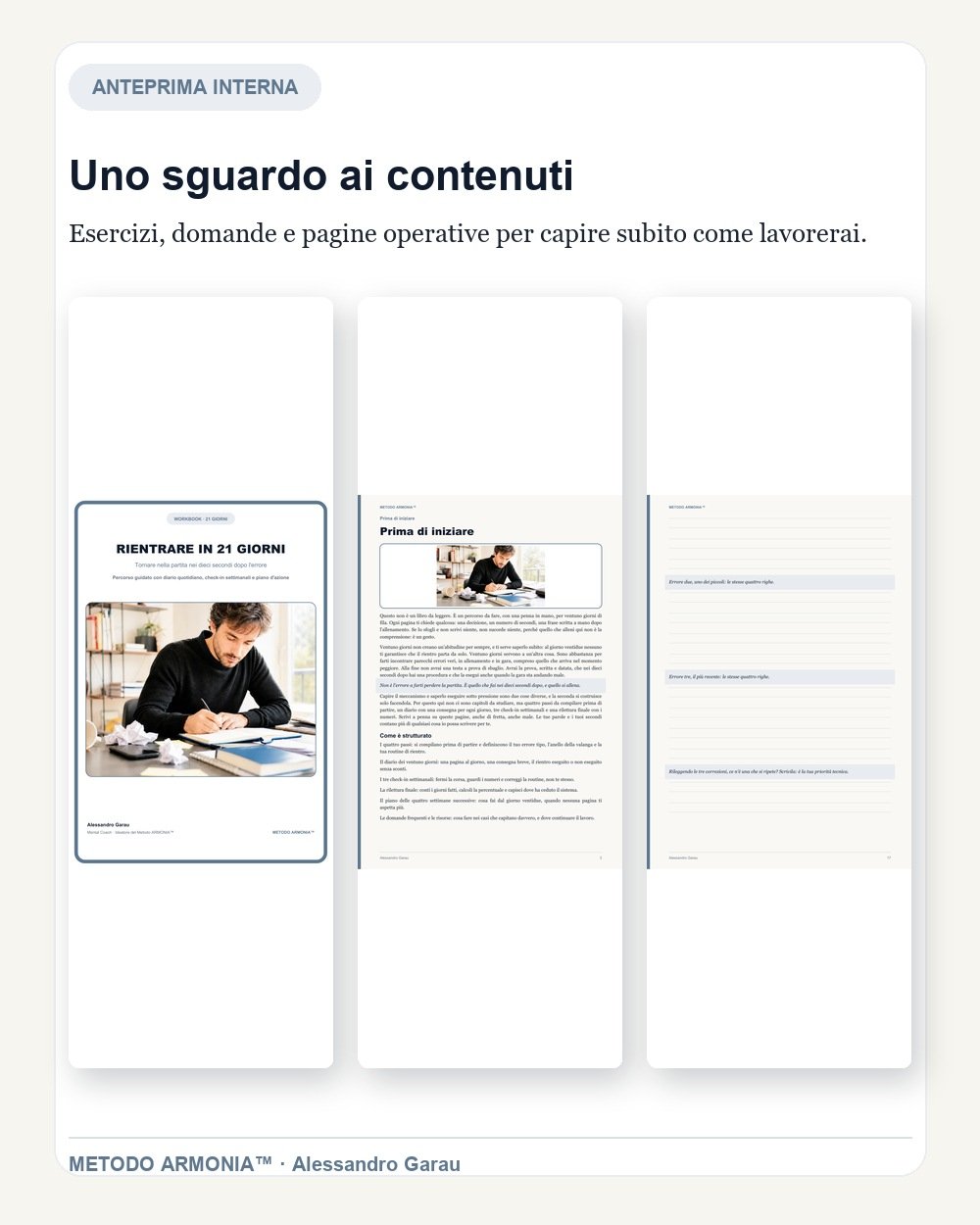 Anteprima di esercizi e pagine operative di Rientrare in 21 giorni
