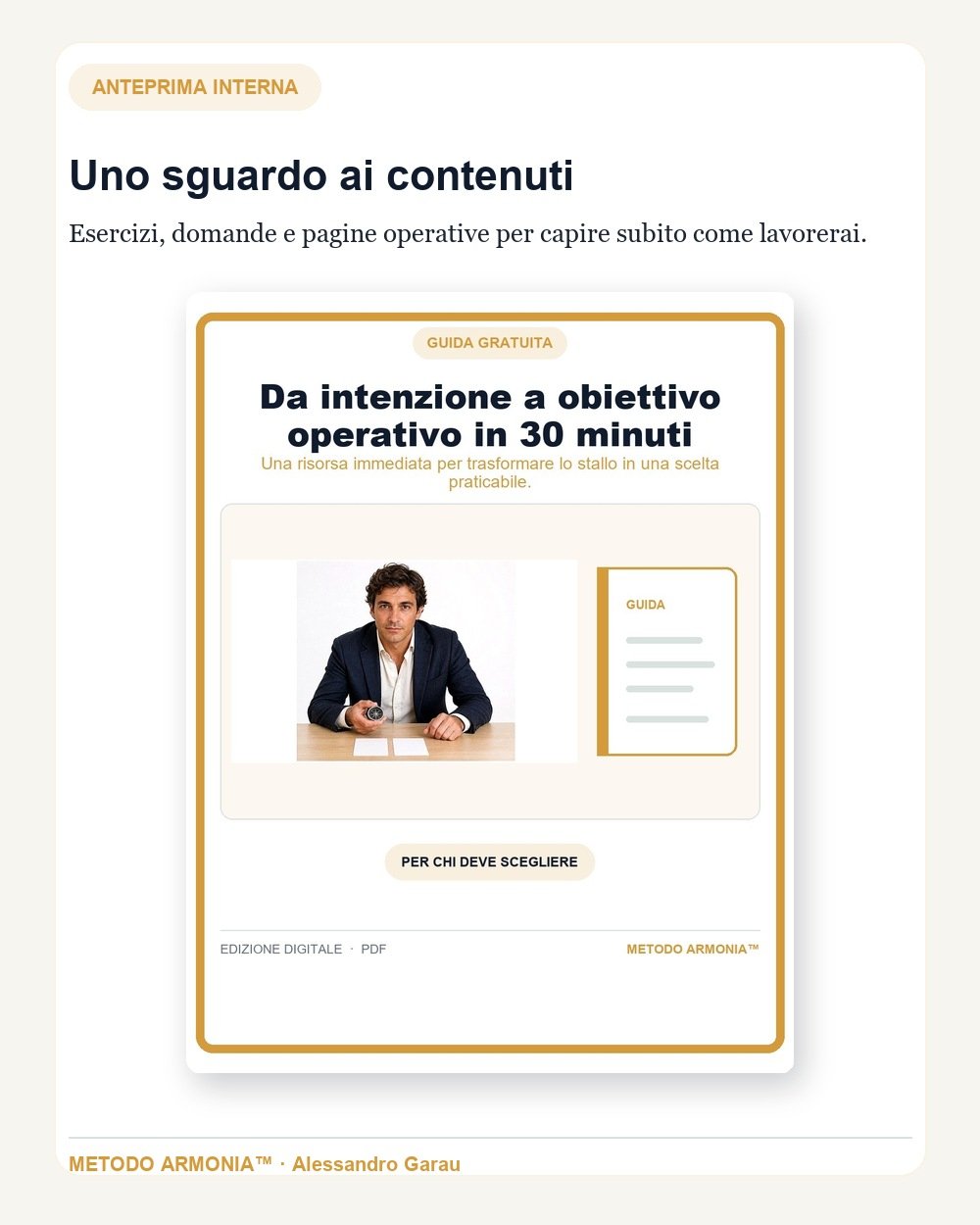 Anteprima di esercizi e pagine operative di Da intenzione a obiettivo operativo in 30 minuti