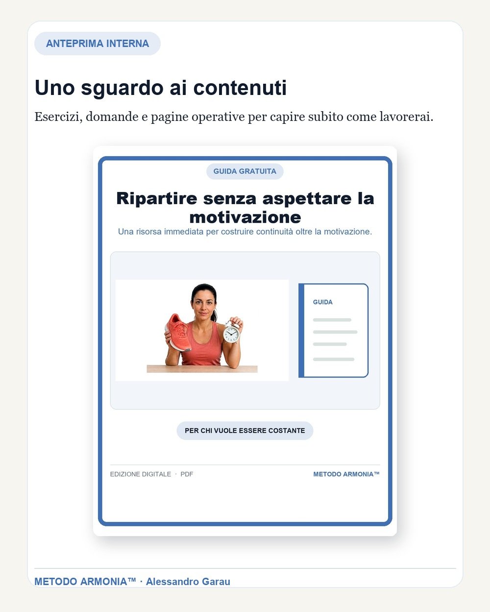 Anteprima di esercizi e pagine operative di Ripartire senza aspettare la motivazione
