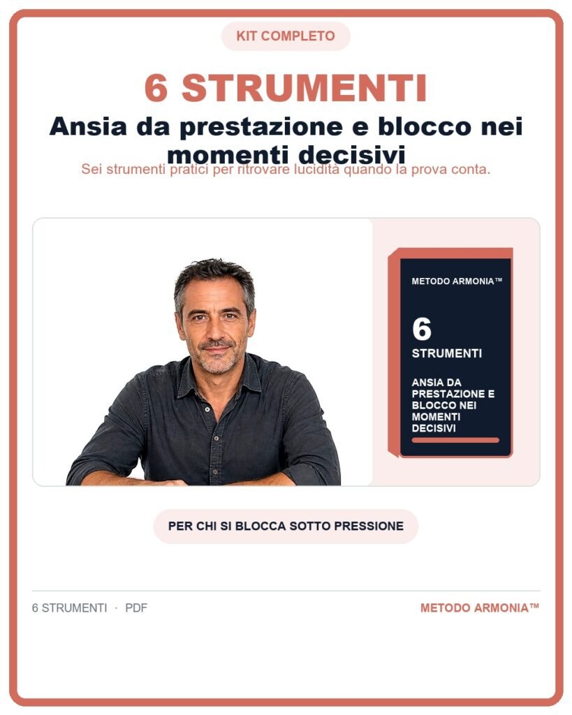 Ansia da prestazione e blocco nei momenti decisivi - bundle digitale Metodo ARMONIA™